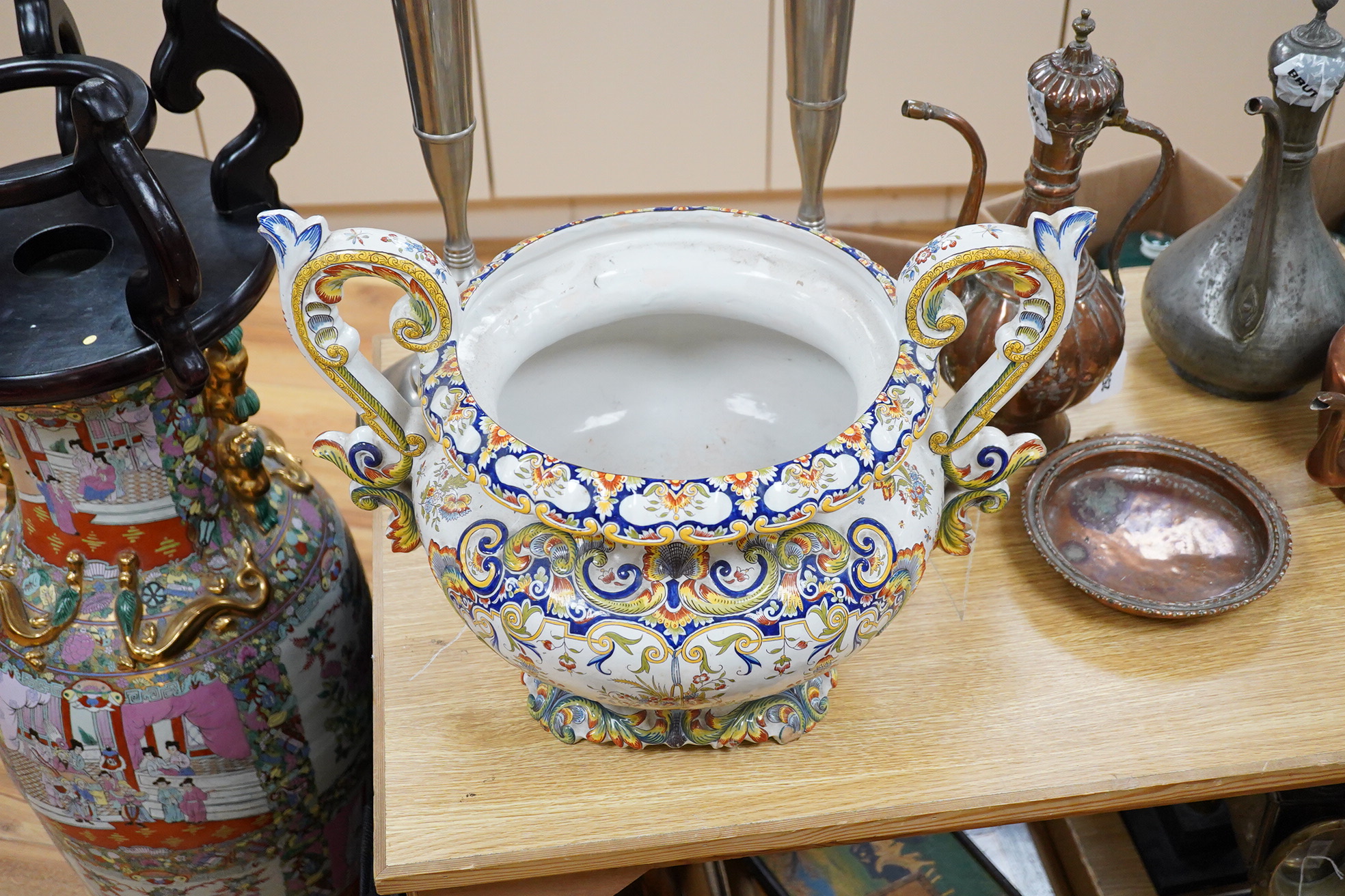 A collection of mostly Victorian ceramic and later glass and metal jelly moulds